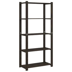 vidaXL Support de rangement &agrave; 5 niveaux noir 80x38x170 cm bois pin