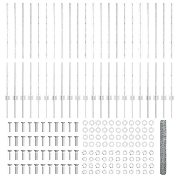 vidaXL Cl&ocirc;ture avec poteau Argent&eacute; 1,2 x 50 m Acier