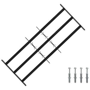 vidaXL Grille de Fen&ecirc;tre 116 x 45 cm Acier enduit de poudre Noir