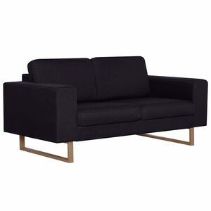 vidaXL Canap&eacute; &agrave; 2 places Tissu Noir