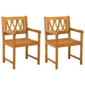 vidaXL Chaises de jardin 2 pcs Naturel Bois d'Acacia Massif