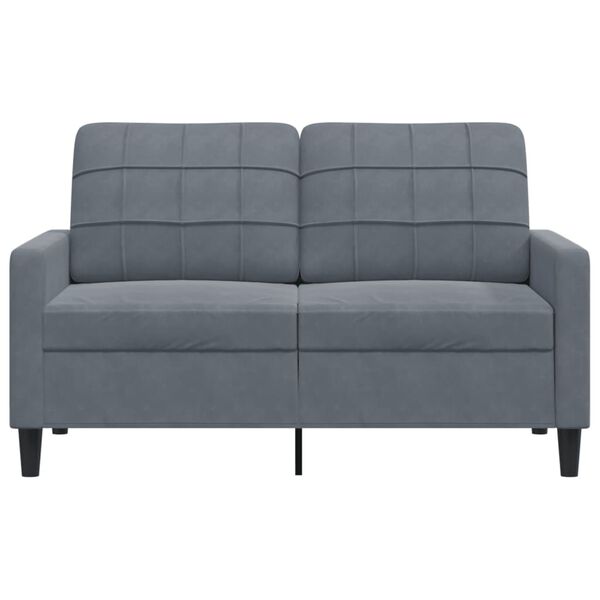 vidaXL Canap&eacute; &agrave; 2 places Gris fonc&eacute; 120 cm Velours