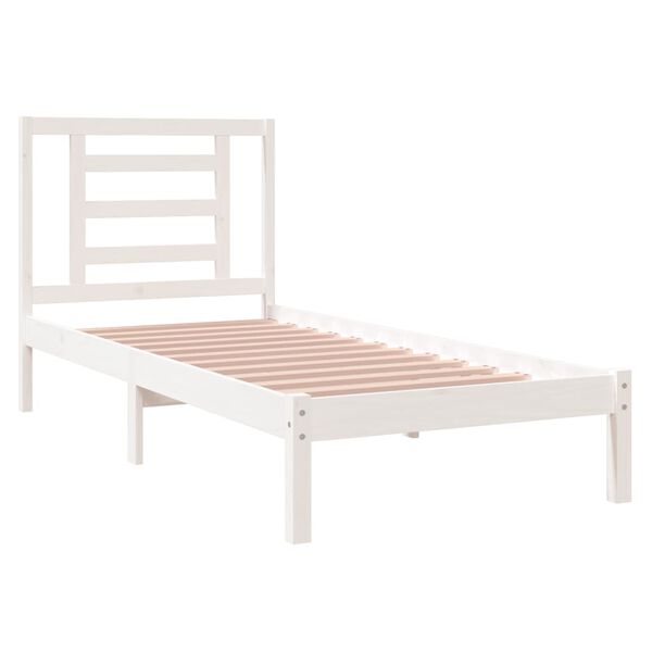 vidaXL Cadre de lit sans matelas blanc 75x190 cm bois massif