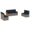 vidaXL Ensemble de canap&eacute; de jardin 7 pcs avec coussins gris r&eacute;sine tress&eacute;e