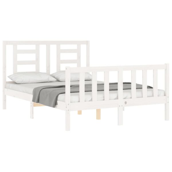 vidaXL Cadre de lit sans matelas blanc 120x200 cm bois de pin massif