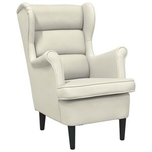 vidaXL Fauteuil blanc cr&egrave;me velours