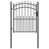 vidaXL Portail de cl&ocirc;ture avec pointes EMMEN 150 x 100 cm Gris