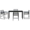 vidaXL Ensemble de salle &agrave; manger pour jardin 5 pcs Noir