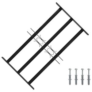 vidaXL Grille de Fen&ecirc;tre 75,5 x 45 cm Acier enduit de poudre Noir
