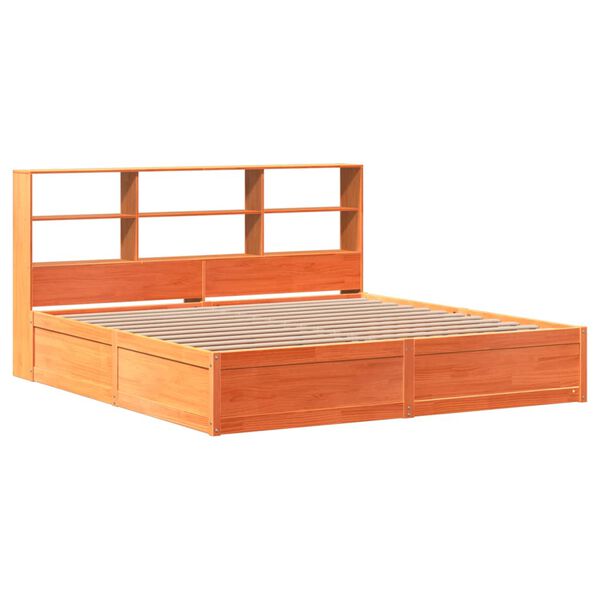 vidaXL Cadre de lit sans matelas cire marron 200x200cm bois pin massif