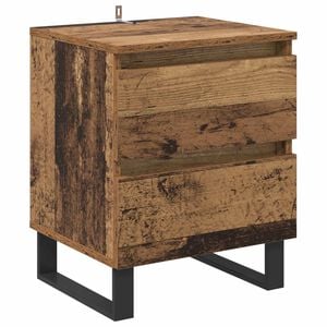 vidaXL Cabinet de chevet Bois ancien 40 x 35 x 50 cm Bois d'ing&eacute;nierie