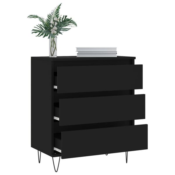 vidaXL Buffet Noir 60x35x70 cm Bois d'ing&eacute;nierie