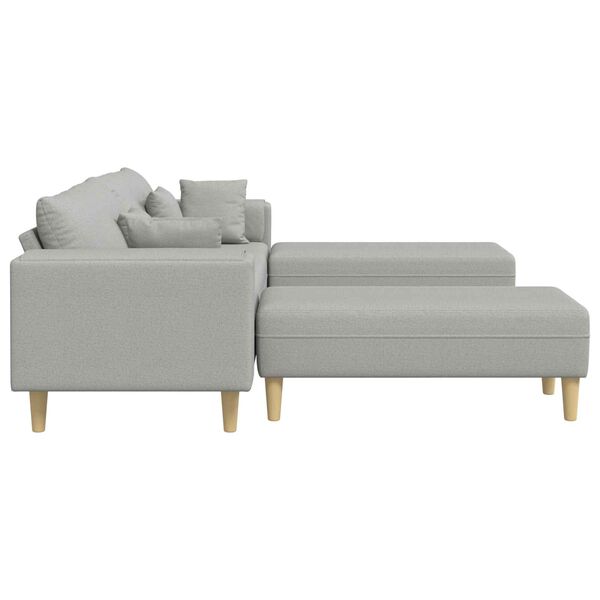 vidaXL Canap&eacute; avec coussin 3 pcs Gris nuage tissu
