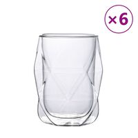 vidaXL Tasses en verre à double paroi 6 pcs 350 ml
