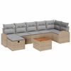 vidaXL Ensemble de canap&eacute; de jardin 8 pc Beige polyrotin
