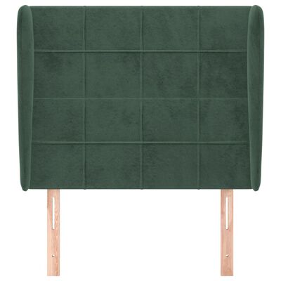 vidaXL Tête de lit avec oreilles Vert foncé 83x23x118/128 cm Velours