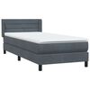 vidaXL Sommier &agrave; lattes de lit et matelas gris fonc&eacute; 90x210 cm velours