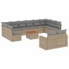 vidaXL Salon de jardin avec coussins 13 pcs beige r&eacute;sine tress&eacute;e
