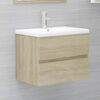 vidaXL Armoire d'&eacute;vier lavabo int&eacute;gr&eacute; ch&ecirc;ne sonoma bois d'ing&eacute;nierie