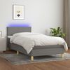 vidaXL Sommier &agrave; lattes de lit avec matelas et LED Gris fonc&eacute; 90x200cm