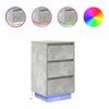vidaXL Table de chevet avec lumi&egrave;res LED gris b&eacute;ton 38x34x65 cm