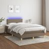 vidaXL Sommier &agrave; lattes de lit avec matelas LED Taupe 120x200 cm Tissu