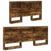 vidaXL T&ecirc;te de lit de rangement Ch&ecirc;ne fum&eacute; 135 cm Bois d'ing&eacute;nierie