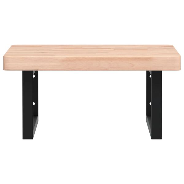 vidaXL Étagère de vasque murale acier et bois massif de hêtre