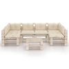 vidaXL Salon de jardin palette 7 pcs avec coussins bois de pin