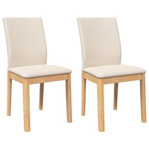 vidaXL Chaises &agrave; manger coussins 2 pcs bois massif caoutchouc