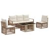 vidaXL Ensemble de canap&eacute; de jardin 6 pc Beige et blanc cr&egrave;me