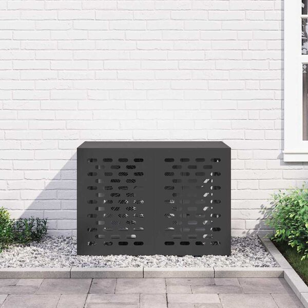 vidaXL Housse de climatiseur Noir 100 x 50 x 70 cm Acier