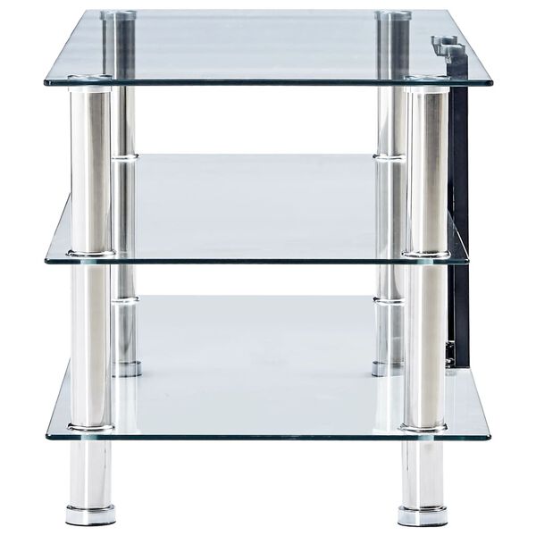 vidaXL Meuble TV transparent 90x40x40 cm verre tremp&eacute;