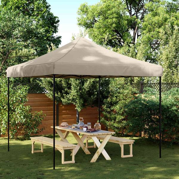 vidaXL Tente de r&eacute;ception pliable escamotable taupe 292x292x315 cm