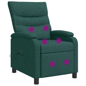 vidaXL Fauteuil de massage inclinable Vert fonc&eacute; Tissu