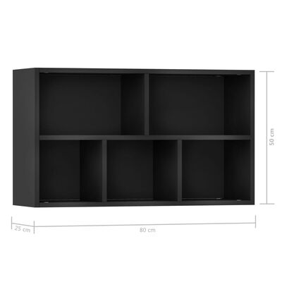 vidaXL Bibliothèque/Buffet Noir 50x25x80 cm Aggloméré