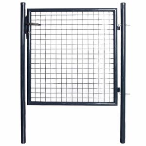 vidaXL Portail de jardin grillag&eacute; en acier galvanis&eacute; 100x100 cm gris