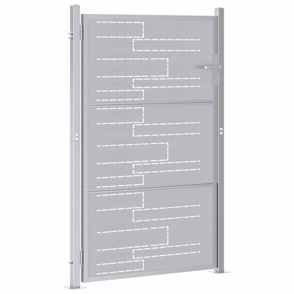 vidaXL Porte de Jardin Argent&eacute; 100 x 150 cm Acier inoxydable