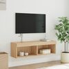 vidaXL Meuble TV avec lumi&egrave;res LED ch&ecirc;ne sonoma 100x30x30 cm