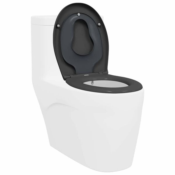 vidaXL Si&egrave;ge de toilette Anthracite 47 x 37 x 4 cm Duroplast
