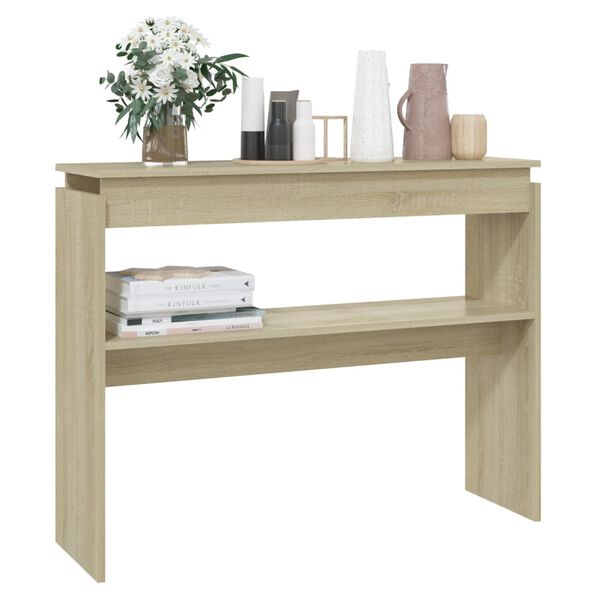 vidaXL Table console chêne sonoma 102x30x80 cm bois d'ingénierie