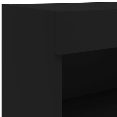 vidaXL Meubles TV avec lumières LED 2 pcs noir 60x30x30 cm