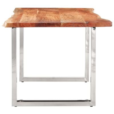 vidaXL Table à dîner à live edge Bois d'acacia massif 200 cm 3,8 cm