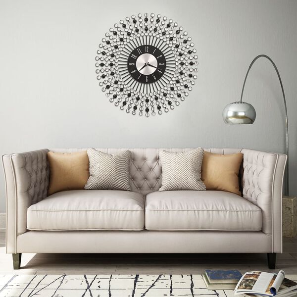 vidaXL Horloge murale M&eacute;tal 43 cm Noir