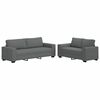 vidaXL Ensemble de canap&eacute; 2 pcs avec coussins en tissu gris fonc&eacute;