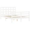 vidaXL Cadre de lit sans matelas blanc 120x200 cm bois massif