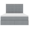 vidaXL Lit avec rangement et matelas Gris clair 140 x 190 cm Polyester