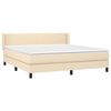 vidaXL Sommier &agrave; lattes de lit avec matelas Cr&egrave;me 160x200 cm Tissu