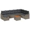 vidaXL Ensemble de canap&eacute; de jardin avec coussin 9 pcs Gris polyrotin