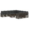 vidaXL Ensemble de canap&eacute; de jardin 12 pc Gris polyrotin